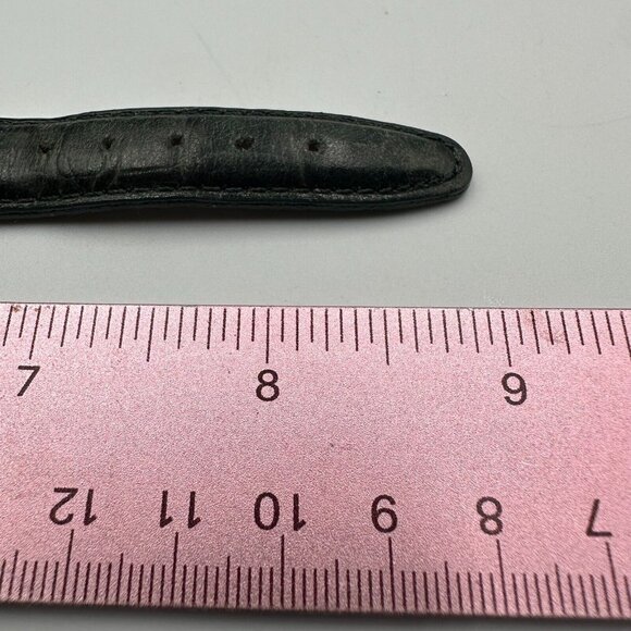 Vintage Guess Watch Women Gold Tone Dark Green Leather Band New Battery 9" - Picture 12 of 13